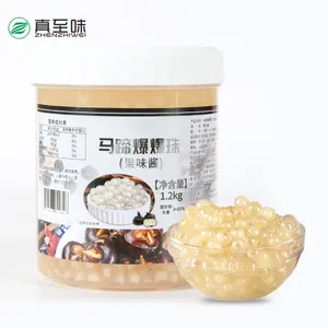 Knallende Barstende Boba Taiwan Premium Kwaliteit Goede Smaak Konjac 1.2Kg Water-Kastanjesmaak Barstende Parels Klaar Om Te Eten