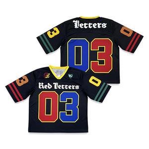 T-shirt en maille rétro à impression personnalisée pour hommes Vente en gros Polyester Baggy Sports Football Jersey T Shirt T-shirt pour hommes - Product Image 1