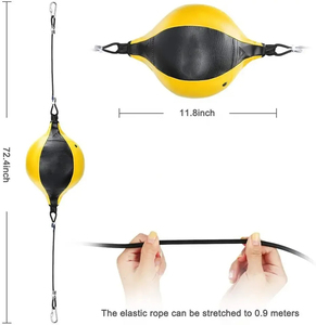 กระสอบทรายแบบแขวนสองด้านรุ่นใหม่ ทำจากหนัง สำหรับฝึกซ้อมมวย MMA ในยิม พร้อมลูกบอลชกความเร็วสูงสำหรับกีฬา - Product Image 3