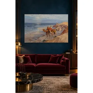 Impression sur toile Fida Bridgman Camel Caravan on the Atlantic Coast - Product Image 4