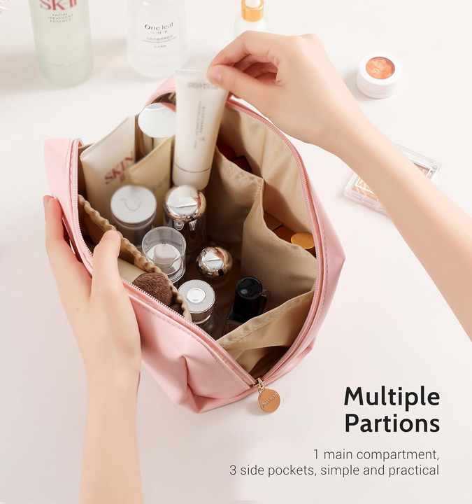 Genuine Leather Wholesale Accessories Organizer Travel Pouch Beauty Zipper Cosmetic Bags Women's Makeup Bag Men's Toiletry Bag
