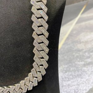 925 Sterling <b>Silver</b> Cuban <b>Chain</b> Baguette Cut Magnificent Moissanite Diamond Hip Hop Link Jewelry Charm for <b>Fine</b> <b>Chains</b> Necklaces - Product Image 3