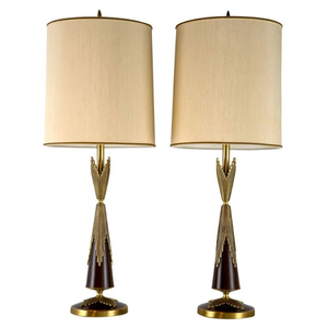 Geometric Nickel Table Lamp with Beige Drum <b>Shade</b> for Contemporary Home Lighting Decor Handmade Table Lamps On Sale - Product Image 3