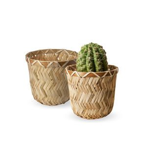 Maceta tejida de bambú natural versátil moderna al por mayor cesta de flores para decoración del suelo del jardín del hogar interior y exterior - Product Image 6