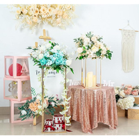 Grand support de fleurs pièce maîtresse Rectangle or Table de mariage pièce maîtresse support de fleurs en métal pour la décoration de mariage