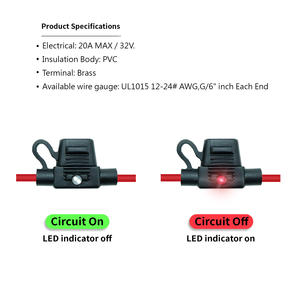 Portafusibles en línea de perfil bajo LED con tapa - Product Image 2