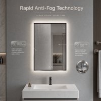 Miroir de salle de bain rétroéclairé 500 x 700 avec éclairage LED anti-buée à intensité variable en 3 couleurs, personnalisable, fournisseur d'usine, vente en gros