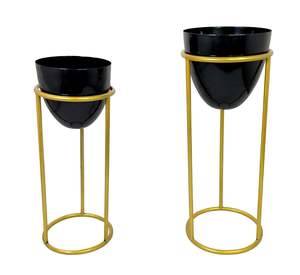 Jardinière en métal enduit de poudre sans rouille avec corps en fer durable et bords lisses pour l'exportation en vrac à la maison et à l'extérieur - Product Image 2