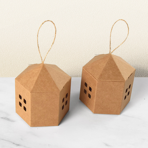 Scatola Regalo a Forma di Borsa Minimalista Monocolore con Sei Scomparti Traforati in Carta Effetto Pelle Bovina - Product Image 6