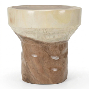 Suar Wood RootForm Natural Finish <b>Stool</b> <b>Ottoman</b> Side Table Rustic Design Premium Quality Solid Wood Living Room Furniture - Product Image 1