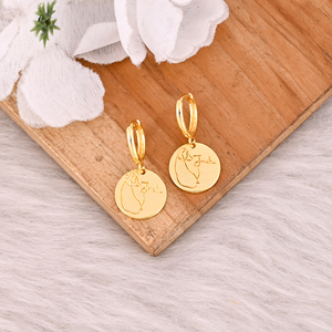 Pendientes de Aro Lisos y Sencillos Chapados en Oro, 100% Latón, Pendientes Colgantes para Venta al por Mayor, Fabricante de Joyería para Regalos - Product Image 5