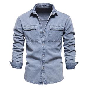 OEM High Quality <b>Men's</b> Denim <b>Jacket</b> Casual Solid Color with Pocket <b>Thin</b> Style for Spring and Winter Denim <b>Jacket</b> For <b>Men</b> - Product Image 5