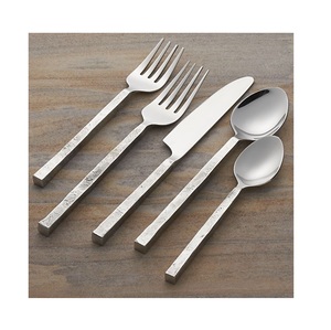 Couverts en acier inoxydable métal or rose poignée martelée nouveaux couverts nouveau Design cuillère et fourchette ensemble de couverts en métal prix de gros - Product Image 3