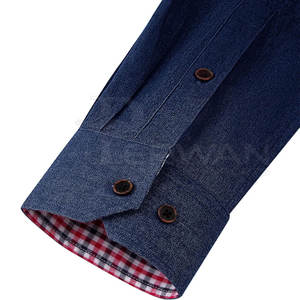 Best Selling <b>Men's</b> <b>Jeans</b> <b>Shirts</b> 100% Cotton Quick Dry and Breathable Customizable Logo Design <b>for</b> Adults - Product Image 5