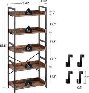 <span class=keywords><strong>Estantería</strong></span> de madera <span class=keywords><strong>industrial</strong></span> Estantes de almacenamiento <span class=keywords><strong>vintage</strong></span> con Estantes abiertos <span class=keywords><strong>Estantería</strong></span> de pie rústica Estante de exhibición para sala de estar - Product Image 3