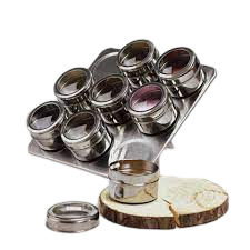 Récipient de stockage d'épices en acier inoxydable pur et pot à épices avec couvercle shaker Organisation de cuisine magnétique - Product Image 6