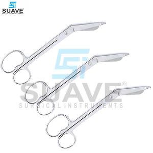 Ciseaux orthopédiques incurvés et droits de pansement chirurgical d'acier inoxydable de pansement par des INSTRUMENTS SURGICAUX de SUAVE - Product Image 3