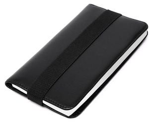 Couverture de chéquier en cuir PU minimaliste avec boucle de stylo à rabat en plastique et sangle élastique pour hommes femmes en cuir - Product Image 2