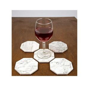 Dessous de verre ronds décoratifs en marbre Sous-verres en ardoise noire naturelle Articles de cuisine et accessoires pour restaurants - Product Image 3