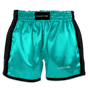 Pantalones cortos de boxeo Mma Kick Fight elásticos lisos al por mayor de fábrica de alta calidad Muay con logotipo bordado - Product Image 2