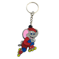 Cadeau promotionnel d'anniversaire d'entreprise Logo porte-clés porte-clés en PVC souple 2D personnalisé