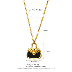 Collar de Joyería con Colgante de Bolso de Mano, Chapado en Oro de 18k, de Acero Inoxidable 316L, Resistente al Agua y al Deslustre, Estilo Vintage, para Mujer - Product Image 6