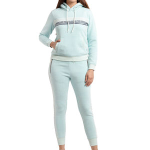 Conjunto Deportivo de Invierno Estampado para Mujer, 2 Piezas, 100% Algodón, Estilo Holgado, Ropa Casual para Entrenamiento, Venta al Por Mayor OEM - Product Image 1