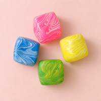 Jouet sensoriel souple en gel marbré, cube anti-stress à récupération lente, portable, couleur personnalisée, cadeau, OEM, ODM, vente en gros