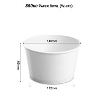 Ofertas Destacadas TBH 850PB Tazón de Papel Blanco Desechable de Grado Alimenticio de 850CC, Apto para Microondas, con Laminación de PE, para Ensaladas, Pedido Personalizado