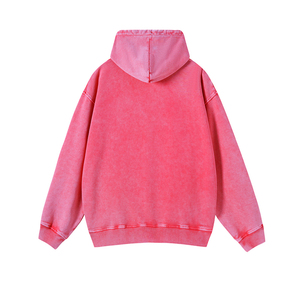 Wholesale Blank Logo Black Rose <b>Red</b> Printed Heavyweight <b>Men</b> Acid Washed Pullover Cotton <b>Hoodies</b> Sweatshirts Custom Stonewashed - Product Image 4