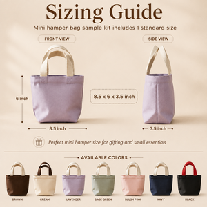 Mini Cotton Canvas Hamper Bag Sample Kit 7 Colours 330 GSM Gift Packaging - Product Image 2