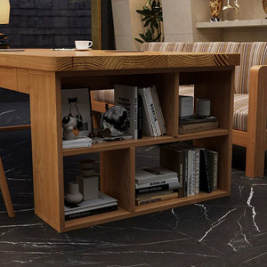 Brown Rectangular Solid Wood Writing <b>Desk</b> with Computer Workstation-DESK2-0055 - Product Image 3
