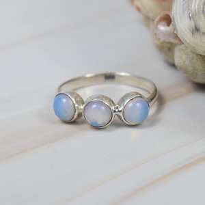 แหวนพลอยบามาฮีเมียนแบบ3ชิ้นทำด้วยมือสีเงินสเตอร์ลิง925ทึบเป็นของขวัญสำหรับเธอ - Product Image 1