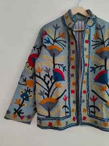 Chaqueta Suzani de Algodón Hecha a Mano, Abrigo Boho Tribal TNT, Chaqueta de Moda para Festivales, Chaqueta Étnica Bordada, Abrigo de Algodón Suzani - Product Image 2