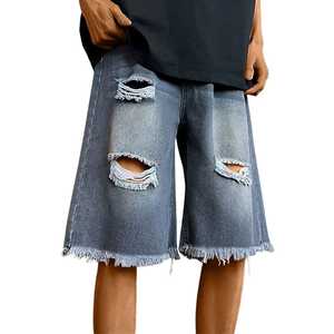 <b>Lightweight</b> Distressed Windproof Streetwear Denim <b>Shorts</b> for <b>Men</b> Custom Logo Design Acid Wash 100% Cotton Casual - Product Image 6