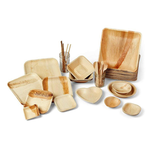 2025 dernières assiettes à dîner en feuille de palmier Areca assiettes en feuille de palmier en bambou compostables assiettes de fête carrées/rondes robustes jetables - Product Image 6