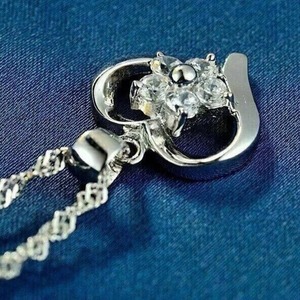 White Round Shape Moissanite Diamond Heart <b>Pendant</b> VVS Excellent Cut 925 Sterling <b>Silver</b> <b>Pendant</b> <b>for</b> <b>Men</b> & Women Gift <b>for</b> Her - Product Image 2