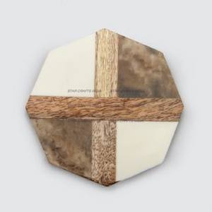 Medio y medio patrón de madera y resina El mejor posavasos de té Comprar al fabricante exportador indio STAR CRAFTS INDIA - Product Image 5