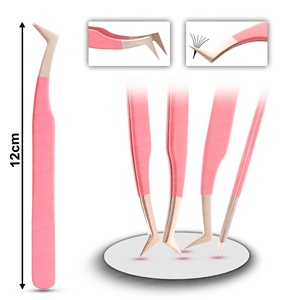 Pinzas de extensión de pestañas de acero sostenible de calidad profesional nuevas puntas precisas disponibles en todos los colores - Product Image 1