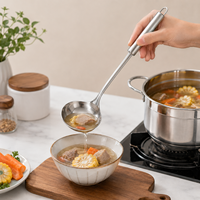 Cuillère de cuisine anti-rouille résistante à la chaleur, spatule en acier inoxydable monobloc, ensemble d'ustensiles de cuisine en acier inoxydable 410