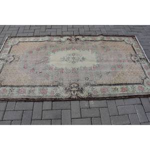 พรมตุรกีวินเทจลายดอกไม้สีเขียวเบจผ้าขนแกะทรงสี่เหลี่ยมผืนผ้าผืนใหญ่แบบคลาสสิกขนาด3,9x7,2ฟุต - Product Image 3