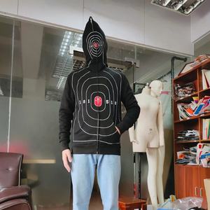 Sudadera con capucha personalizada para hombre con cremallera de cara completa gris estampado de camuflaje algodón francés Terry Streetwear esqueleto cremallera de diamantes de imitación para la primavera - Product Image 3