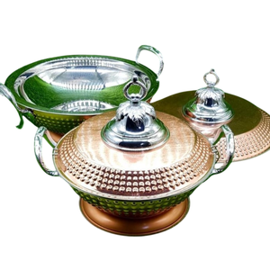 Vente en gros de cocotte et rond en métal vintage de luxe pour hôtels et traiteur Vaisselle très vendue Hot Pot de service alimentaire - Product Image 4
