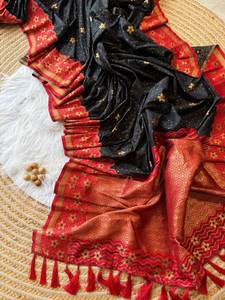 Banarasi ผ้าส่าหรีผ้าไหมเนื้อนุ่มออกแบบล่าสุดของอินเดียสำหรับงานแต่งงานงานปาร์ตี้ผลิตในอินเดีย - Product Image 6