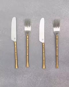 Ensemble de couverts en acier inoxydable écologique poli miroir avec couteau à fromage, couteau à beurre, cuillère à dessert, manche en métal - Product Image 5