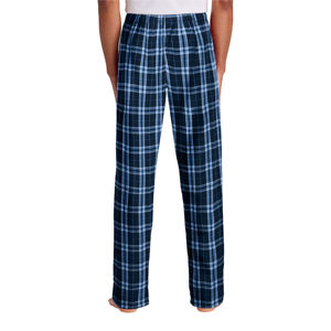 Pantalones de salón de franela azul marino para hombre, Pijama ligero a cuadros de alta calidad para dormir relajado informal - Product Image 3