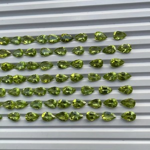 Pierre précieuse naturelle de péridot taille poire, pierre semi-précieuse verte, taille 7x5 mm, pierre de naissance d'août, Mehrajudin Gems, tiers - Product Image 3