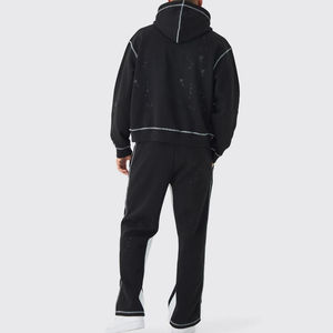 Conjunto Deportivo con Capucha Estilo Urbano, Transpirable y Ecológico, Chaqueta y Pantalones con Diseño Sólido para Invierno - Product Image 3