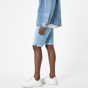 Shorts en jean pour homme en coton 100% au design unique, vêtements de rue, denim délavé moyen, écologique, respirant, à prix avantageux - Product Image 5