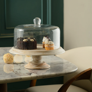 Campana de Cristal con Base de Madera, Cubierta para Exhibición de Alimentos, Hecha a Mano, No Tóxica, Decoración para Mesa de Boda, Fiesta, Restaurante - Product Image 2